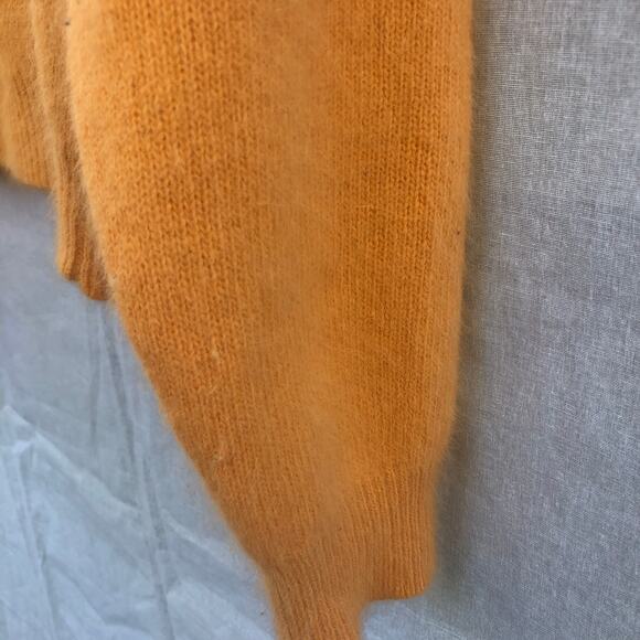 Ann Taylor Cardigan Vintage Pale Orange Angora Lambs Wool Soft Sweater L - Picture 6 of 7